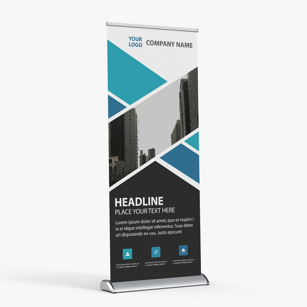 Retractable roll-up banner stand